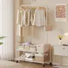 Perchero Simple de Pie para Uso en Casa, Perchero Móvil para Ropa y Bolsos junto a la Cama del Dormitorio, Perchero