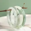 Pulseira de Jade Tianshan - Grau Premium, Múltiplos Tons de Verde, Perfeitamente Redonda, Pulseira de Jade com Padrão Natural, Pulseira de Jade Tianshan de Xinjiang