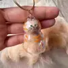 Colgante Transparente Lindo de Gato para Guardar Pelo, Juguete Cápsula de Almacenamiento, Llavero para Guardar Pelo de Gato, Colgante para Bolso, Recuerdo