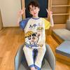 Pijama infantil de una pieza fino para niños temporada de verano bebé algodón ropa para el hogar caricatura niño aire acondicionado manga corta saco de dormir