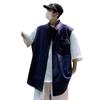 Estilo Mori ao ar livre Falso Duas peças Manga curta Colete Masculino Camisa Colete Estilo Japonês Masculino Casual Trendy Top para Adolescentes