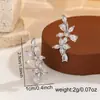 Pendientes de alta gama lujosos y únicos con colgantes de gota de agua de circonita, delicados y versátiles para citas, exquisitos pendientes de flor de diamante brillantes