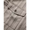 Camisa de manga larga para hombre, nuevo estilo de otoño, camisa holgada a rayas retro japonesa, top de trabajo casual moderno, chaqueta ligera