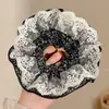 Goma para el pelo con lazo dulce para niñas, elegante goma de encaje para coletas bajas y peinados de moño