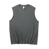 Chaleco sin mangas de algodón de 215 g para hombre, verano, absorbente de sudor, transpirable, sin costuras, algodón peinado, chaleco deportivo de ocio
