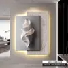 Pintura Decorativa Sencilla de Lujo Ligero para Entrada Pintura Colgante de Sala de Estar de Alto Nivel Relieve Estereoscópico Pared de Fondo de Sofá Mural de Entrada