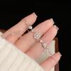 Pulsera de Cordón con Flor de Zircón Micro-Incrustado Estilo Japonés y Coreano Diseño Nicho Exquisito Lujo Ligero Moda Sentido de Alta Gama Brazalete