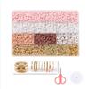 Amazon Cross-Border Novo Produto Rosa 24 Compartimentos 3120 Peças Argila Macia Letras Contas Conjunto Pulseira Colar DIY