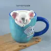 Taza de Café Cerámica Creativa 3D Animal Relieve Elefante Souvenir Taza Popular Dibujos Animados Linda Taza de Alto Valor