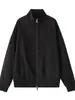 Chaqueta casual tipo bomber de cuello mao estilo americano para hombre, talla grande, holgada, retro, con cremallera, chaqueta deportiva marrón