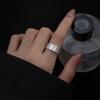 Anillo de Superficie Ancha Cepillado Mate S925 de Plata Simple para Hombres y Mujeres Cara Brillante Joyería Geométrica de Nicho R00411
