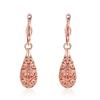 Fabricante Directo Aretes para Mujer Moda Europea y Americana Aretes Populares Creativos Aretes de Gota de Agua Oro Rosa Venta al por Mayor E016