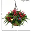 Festival de Natal Cesta Suspensa Bola de Natal Decoração de Atmosfera de Festa para Casa Pátio Decoração Externa Cesta Suspensa
