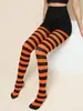 Meias Listradas de Halloween e Natal Acessórios de Fantasia para Festa Meias Acima do Joelho Meias-Calça Listradas Atacado Transfronteiriço