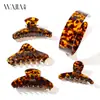 Nova Coleção de Presilhas e Tiaras Acetato Wjia Cor Tartaruga Marrom Escuro, Presilha Dourada para Mulheres, Acessório para Coque