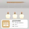 Nuevo Lámpara Colgante para Comedor Tres Cabezas Simple Mesa de Comedor Sala de Estar Celebridad de Internet Dormitorio Mesita de Noche Lámpara Colgante Pequeña Lámpara Creativa para Barra de Bar Arte de Madera y Hierro