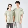 Camiseta Dijia de tacto algodón, secado rápido, unisex, color liso, transpirable, cuello redondo, manga corta, holgada, logo personalizado