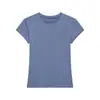 Comercio Exterior Transfronterizo Ropa para Mujer 2026 Moda Europea y Americana Ajuste Delgado Manga Corta Cuello Redondo Camiseta para Mujer F526107