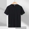 Camiseta Deportiva Casual de Verano, Cuello Redondo, Manga Corta, Seda Helada, Transpirable, Fresca, Simple, Holgada, Delgada, Venta al por Mayor