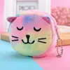 Nuevo Mini Monedero Redondo Tridimensional de Felpa Colorido Transfronterizo Bolsa para Monedas Bolsa para Lápiz Labial Bolsa de Transporte para Cable de Datos Pequeño Regalo