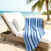 Toalha de Praia de Microfibra para Comércio Exterior Transfronteiriço com Listras Poncho de Secagem Rápida Absorvente de Água Toalha de Banho Toalha para Maratona de Natação na Costa