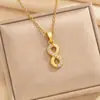 Collar Estilo Europeo y Americano Transfronterizo Número 8 Cobre Zircón Accesorios de Collar para Mujeres, Lujo Ligero, Simple y de Gama Alta Accesorios de Cadena para Clavícula