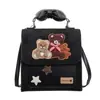 Mochila Retro Estilo Coreano de Gamuza Lindo Osito para Mujer Nueva Elegante Sensación de Alta Gama Mochila de Viaje