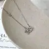 Colar Flor Banhado a Ouro 925 Prata Esterlina Incrustado com Diamante para Mulheres Design de Nicho Retrô Japonês Sensação de Alto Padrão Anel Item Quente do Little Red Book