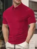 Camiseta Masculina de Manga Curta para Comércio Exterior Europeu e Americano Amazon Temu, Moda de Verão Casual Solta Gola Lapela Camisa Polo de Algodão Pérola