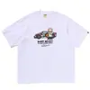 2026 Nueva Marca de Moda Bape Cabeza de Mono Peso Pesado Manga Corta Corte Holgado Unisex Camiseta para Pareja Estudiante