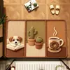 Alfombra de suelo de tierra de diatomeas con bordado de imitación de gato de dibujos animados para baño y inodoro, absorbente, de secado rápido, fácil de mantener, se puede enviar en nombre de otros