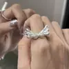 Anel de Asa de Anjo Estrela Feminino Nicho Alto Padrão Anel Aberto Asa de Anjo Doce Cool Ins Anel do Dedo Indicador