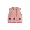 Suéter feminino 2026 outono novo estilo colete fofo para meninas pequenas, suéter de tricô estiloso para meninas