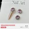 Popular Nueva Joyería para Uñas Huevo de Paloma Montón de Cristal Acabado de Diamante Super Brillante Lleno de Diamantes Lujo Accesible Textura Aleación de Uñas Diamante Grande
