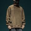 Moletom Tendência Estilo Americano Veludo Cotelê Gola Alta Masculino Solto Tamanho Grande Novo Outono Jaqueta Casual Versátil