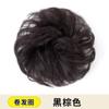 Peruca longa com faixa de cabelo e cabeça de almôndega, prendedor grande para mulheres, barba longa, cacheado bagunçado, faixa de cabelo para mulheres, coque, peruca, bolsa de cabelo