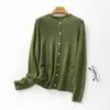 Cárdigan de punto de lana y terciopelo de estilo minimalista sin costuras para mujer, chaqueta ligera, top versátil y cálido de manga larga