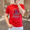Luxo Leve 2025 Verão Nova Entidade Camiseta Masculina de Manga Curta Gola Redonda Estampada Top Masculino Camiseta Hot Diamond