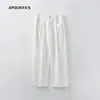 Ropa Masculina Apo Pantalones Casuales Transfronterizos de Lyocell para Hombre, Estilo Perezoso Holgado de Otoño e Invierno Pantalones de Pierna Ancha, Pantalones Blancos de Longitud Completa.