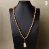 Cadena de Amuleto Budista Tailandés Auténtico Taijia Cadena para Colgar Thangka de Pan de Oro Colgante de Cera de Abeja de Cristal con Cadena Hebilla Tipo Pico de Águila de Acero de Titanio