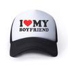Boné Trucker de Malha Respirável com Estampa 'New I Mygirlfriend' para Sol