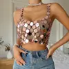 Chaleco de Ambiente Sexy Moderno para Mujer de Club Nocturno Acrílico Multicolor Espalda Descubierta Cuello Halter Y20