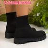 Botas Femininas Curtas Slip-On de Salto Médio Estilo Novo Outono/Inverno Europeu e Americano 2025 Comércio Exterior Transfronteiriço Em Estoque Tamanho Grande Atacado Botas Femininas de Couro