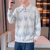 M-8XL2026 Nova Roupa Masculina Plus Size Moletom Pesado Masculino Polo Jacquard Americano Roupa Externa Masculina Outono