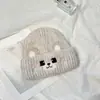 Gorro de Punto de Gato Lindo Nuevo de Invierno Casual Versátil Otoño/Invierno Cálido Protección para Orejas Simple Gorro de Lana