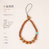Colgante Original Hecho a Mano para Teléfono Móvil, Estilo Semilla de Parchita Vajra Pequeña, Combinado con Estilo Cabeza de Mono Trasero de Durazno, Cordón Corto de Abalorios Hecho a Mano