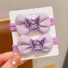 Elástico de Borracha Infantil Kuromi Fofo Alta Elasticidade Sanrio Não Machuca o Cabelo Faixa de Cabeça para Bebê Faixa de Cabelo Corda Colorida