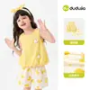 Roupa de Verão para Meninas da Dudu: Conjunto Fofo e Moderno de Duas Peças com Regata e Shorts para Bebês Meninas