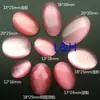 Piedra de ojo de gato pulida de color rosa claro translúcido, sin agujero, taladro de vidrio de fondo plano, material para manualidades, taladro de gema para cara de anillo de incrustación
