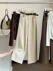 Pantalones largos de algodón lavado simples estilo coreano de pierna ancha para mujer, nuevo modelo otoño 2026, de cintura alta, adelgazantes, holgados, de pierna recta, casual